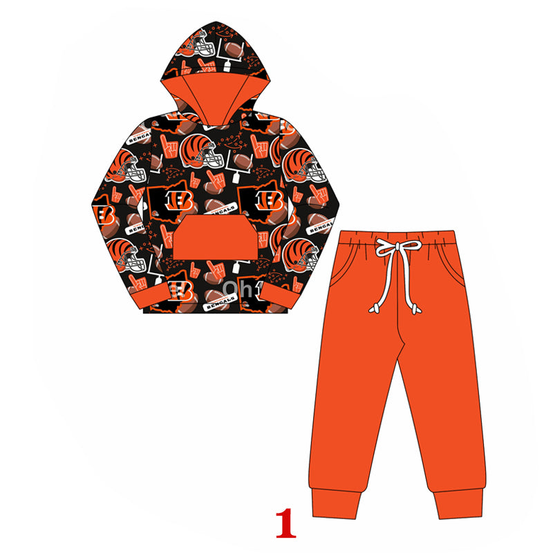 Deadline September 24 custom no moq eta 6-8weeks Letter B-Sports Helmet Pattern Vermillion Red Hooded Long Sleeve Suit