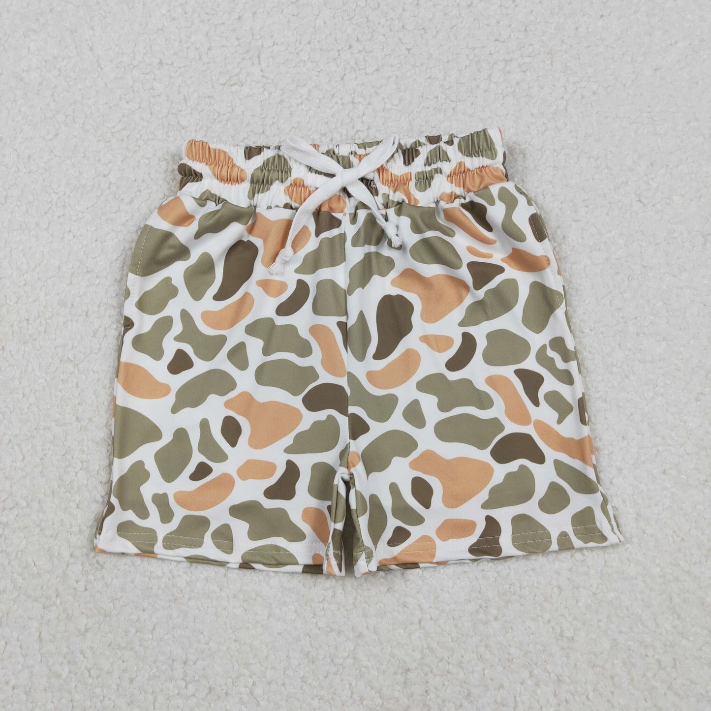 RTS NO MOQ（In Stock) SS0698 Orange-Green Camouflage Shorts