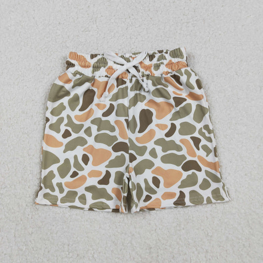 RTS NO MOQ（In Stock) SS0698 Orange-Green Camouflage Shorts
