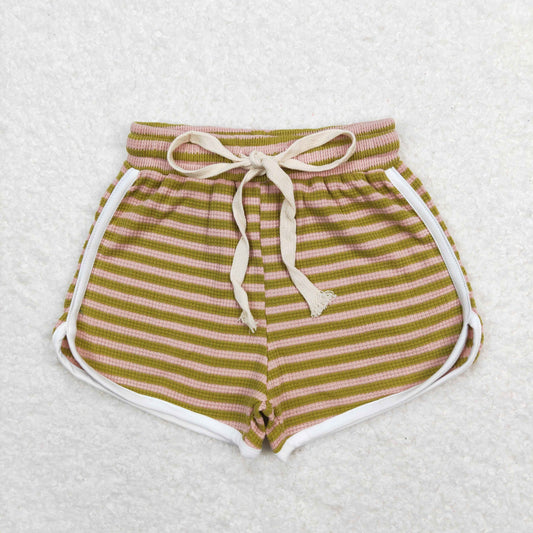 SS0321 Striped pink and green shorts