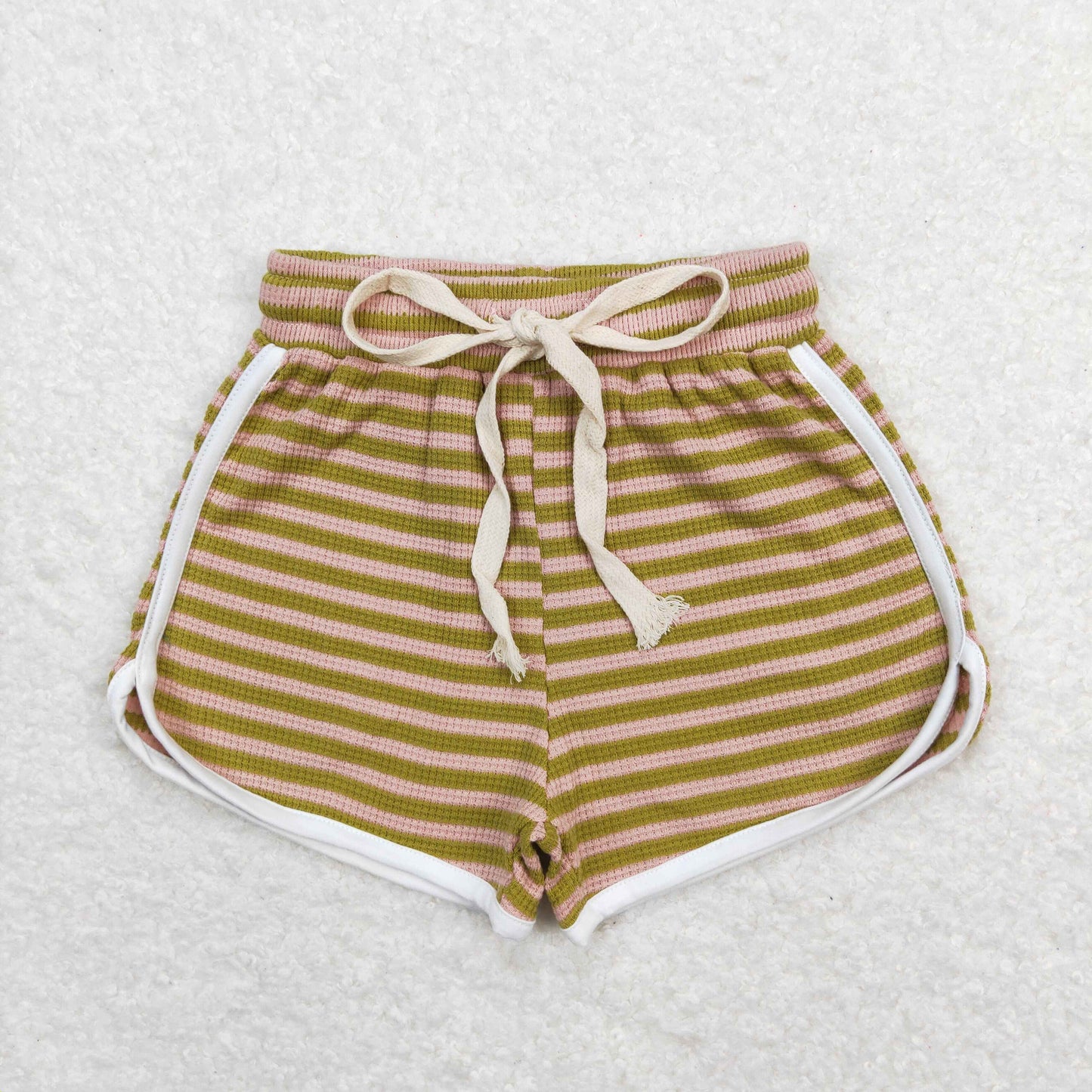 SS0321 Striped pink and green shorts
