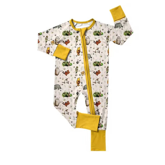 custom moq 5 eta 6-7 weeks baby boys clothes cartoon yellow long sleeve summer romper