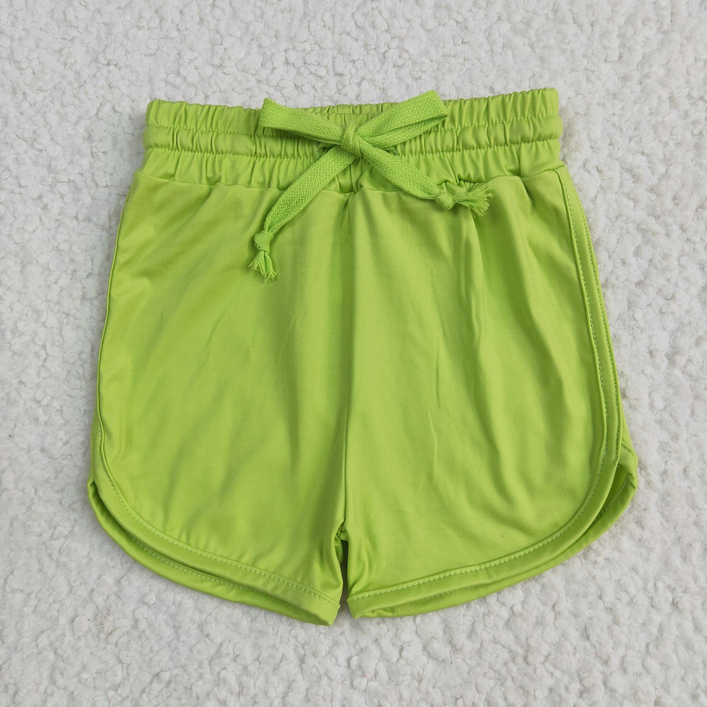 RTS NO MOQ SS0506 Solid yellow green yoga shorts