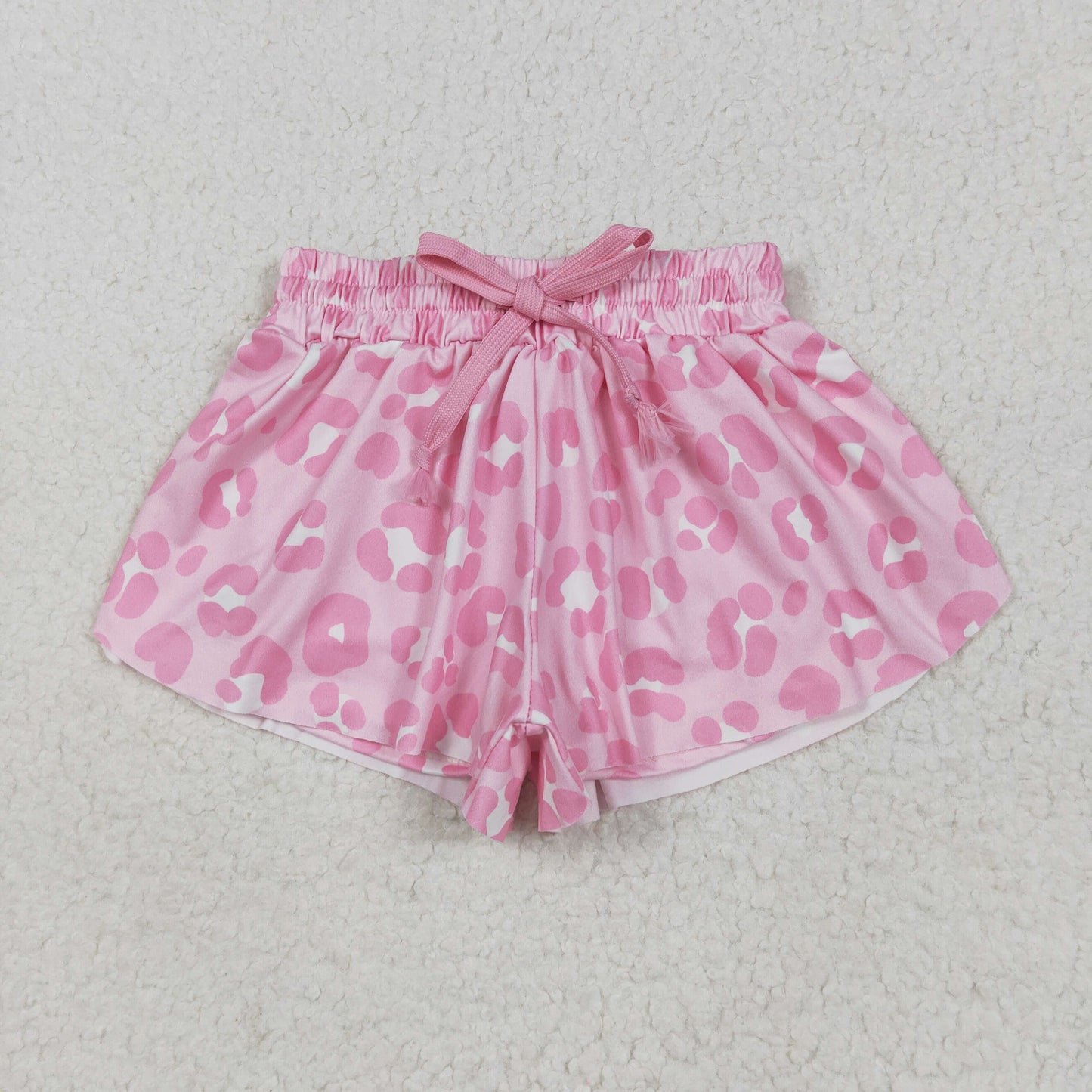 RTS NO MOQ SS0587 Pink and white leopard print shorts