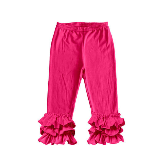 Deadline: February 8th Solid color pleated trousers pink ruffle pants