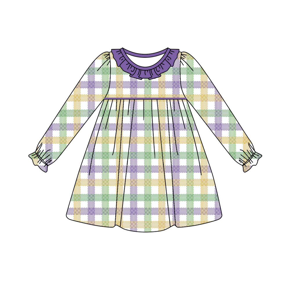 Custom moq 3 eta 7/8week moq 5 eta /4/5week baby girl clothes long sleeve dress