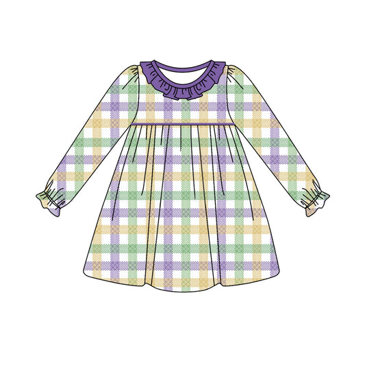 Custom moq 3 eta 7/8week moq 5 eta /4/5week baby girl clothes long sleeve dress