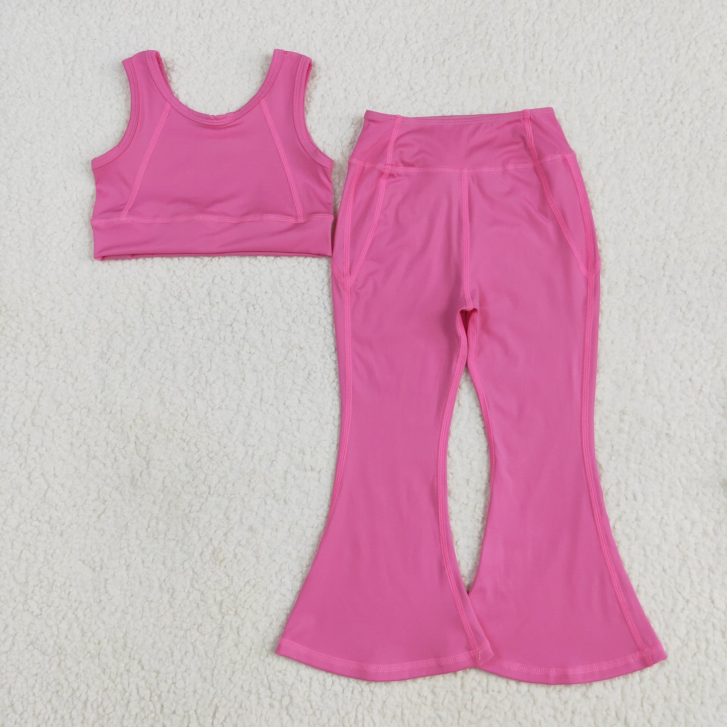 RTS NO MOQ GSPO2002 pure red vest and pants yoga set