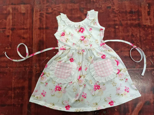 custom moq 5 eta 5weeks mix size girls clothes floral sleevelss dress