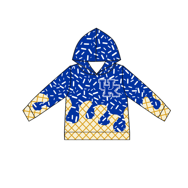 Custom summer teams baby girls clothes team blue hooded long sleeve tops and skirts and shorts-25.5.4