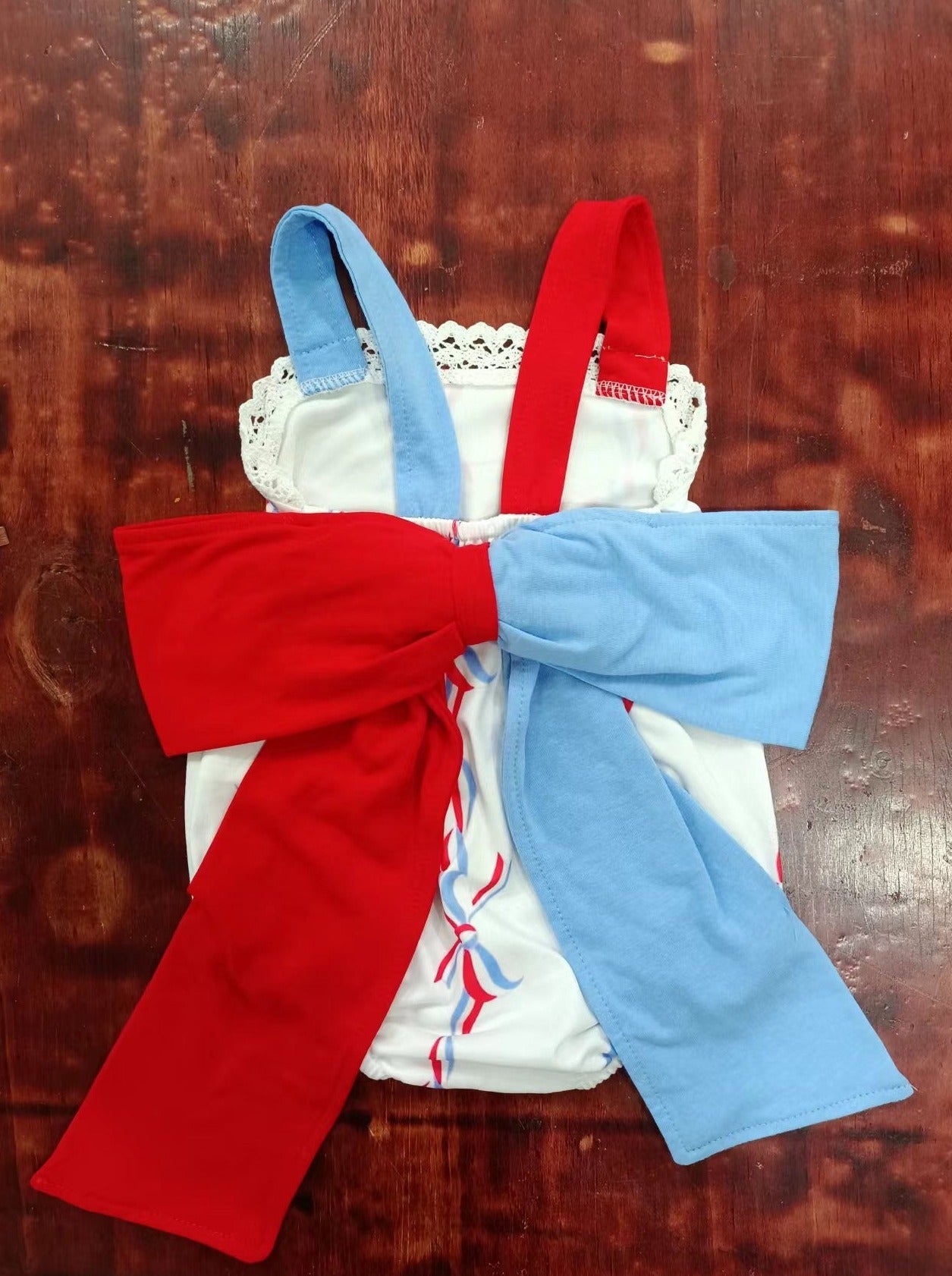 custom moq 5 eta 4-6weeks mix size baby girls clothes bow red sleeveless summer Romper