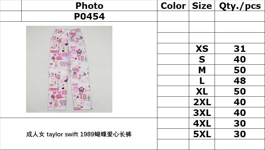 P0454 Adult women taylor swift 1989 butterfly love pants