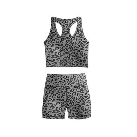 bike shorts sets girls sets black leopard summer top with summer shorts sets