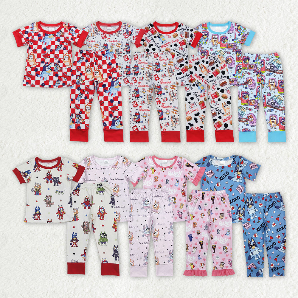 RTS NO MOQ Baby girl and boys clothes Short Sleeve Pants Suit