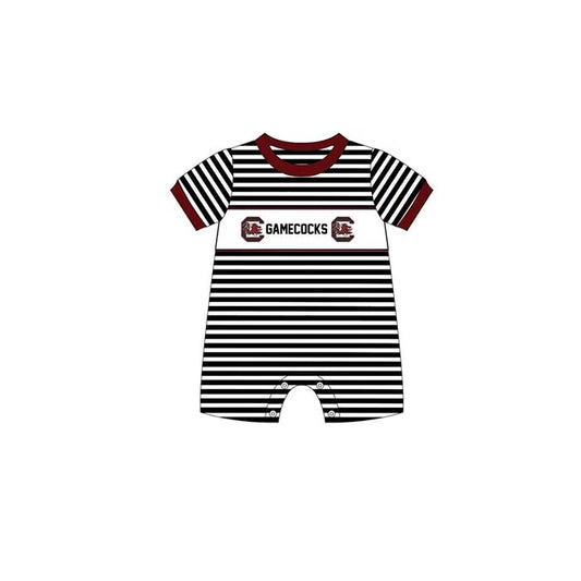 baby clothes team black and white striped toddler boys summer romper