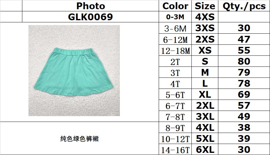 RTSNO MOQ GLK0069 Plain green culottes