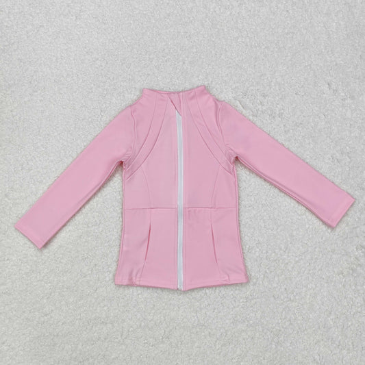 RTS NO MOQ ETA 5/7days arrived GT0683 Light pink yoga wear zipper long-sleeved top