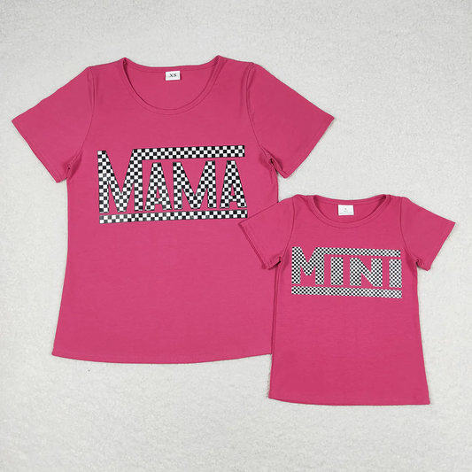 RTS Mommy and Me Pink Vinyl Short Sleeve Tee Shirts Tops