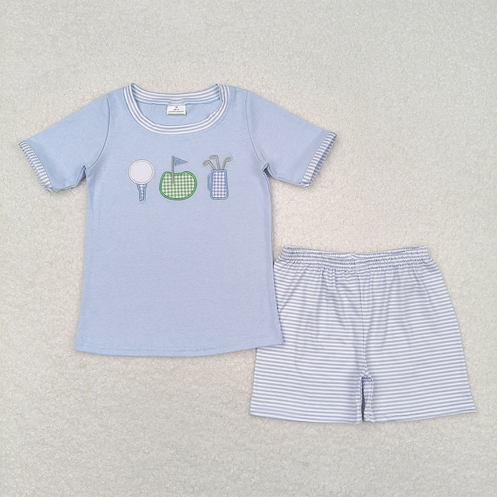 RTS NO MOQ Baby Girls and Boys Summer Short Sleeve Shorts Sets