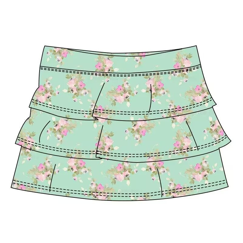 Baby Girls Clothes green floral summer skirt