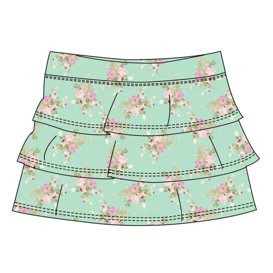 Baby Girls Clothes green floral summer skirt