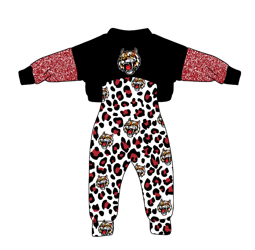 Custom moq 3 tat about 6-8 weeks baby girls clothes leopard long sleeve and long pants 2pcs suit