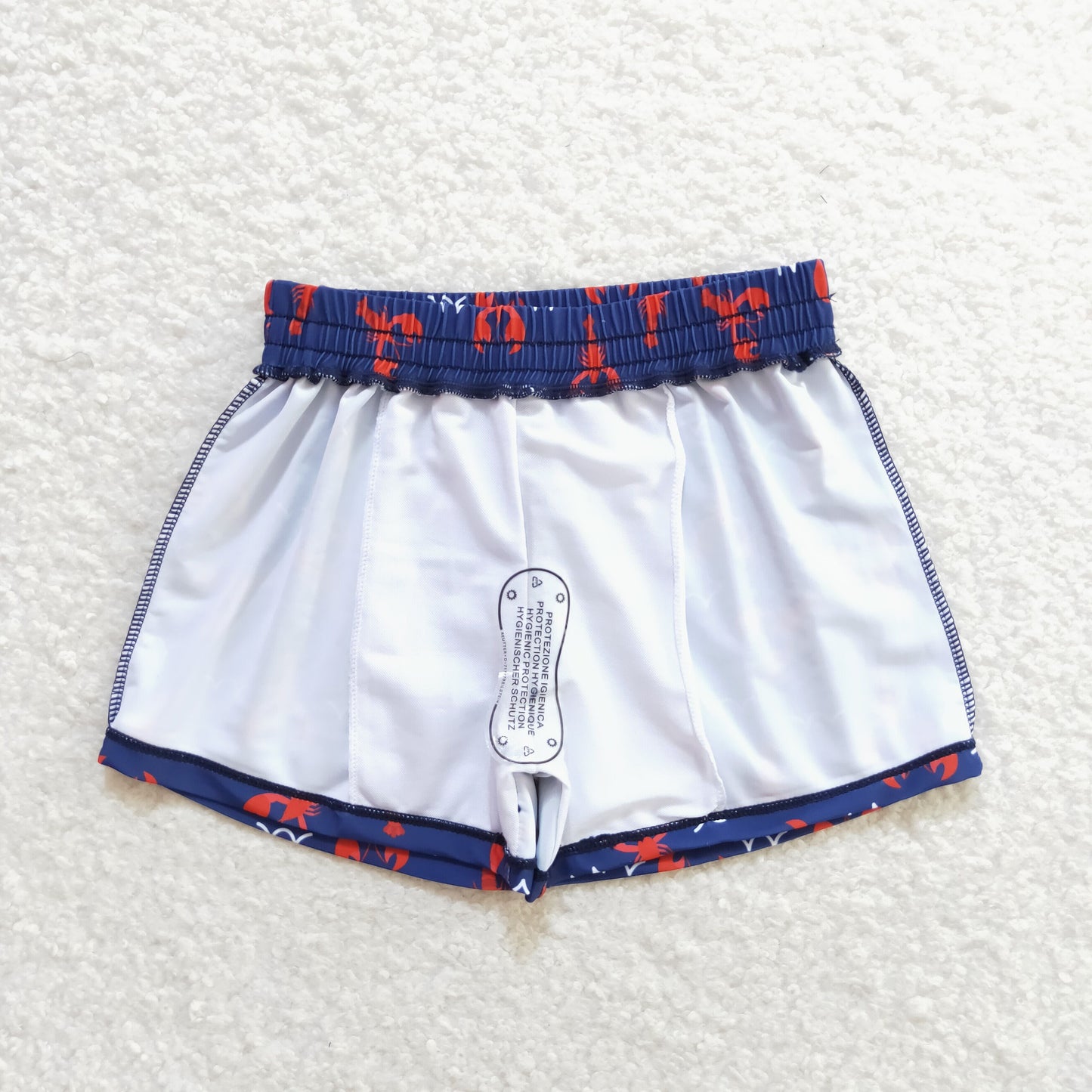 rts no moq S0270 Red crayfish navy blue swimming trunks