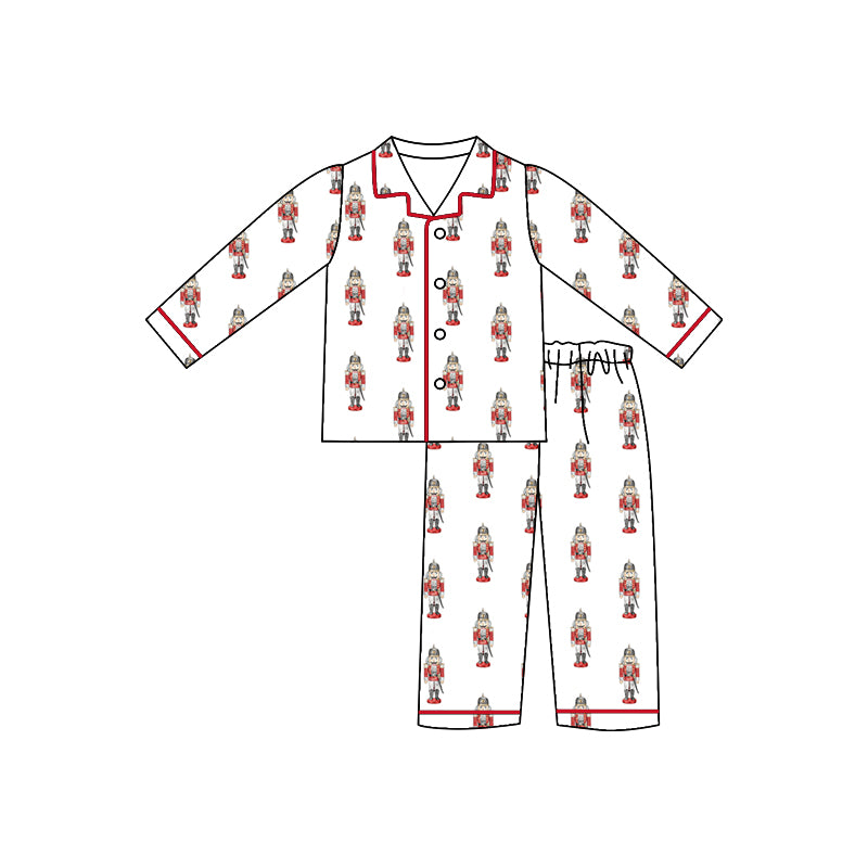 Deadline August 6 custom no moq Christmas Christmas Button Pajamas Long Sleeve Pants Set