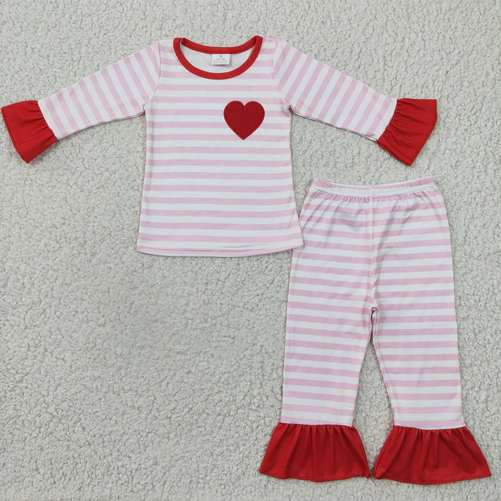 RTS NO MOQ Baby Boys Clothes Valentine long-sleeved pants set