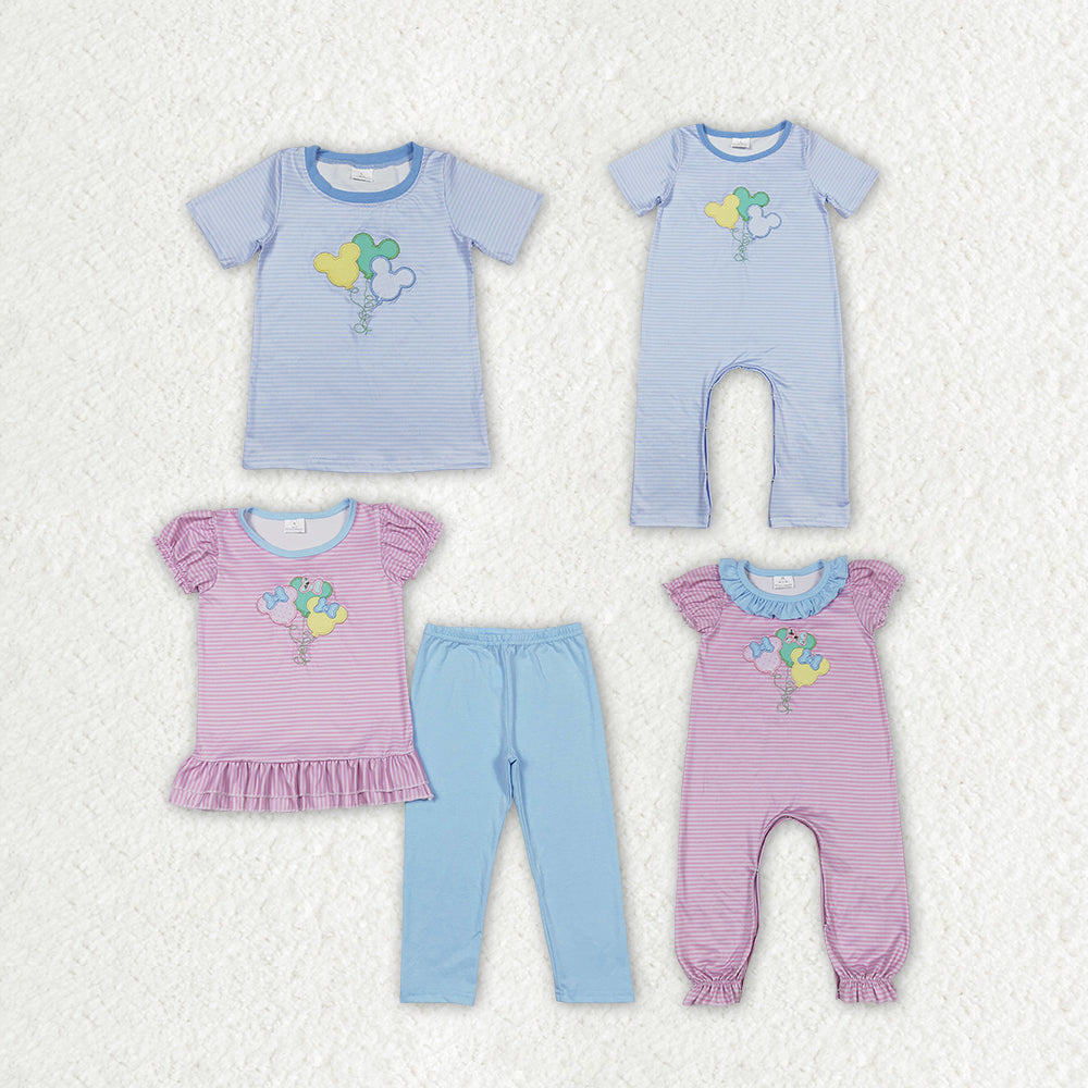 RTS NO MOQ Girls Boys embroidery Clothes Sets and top and romper