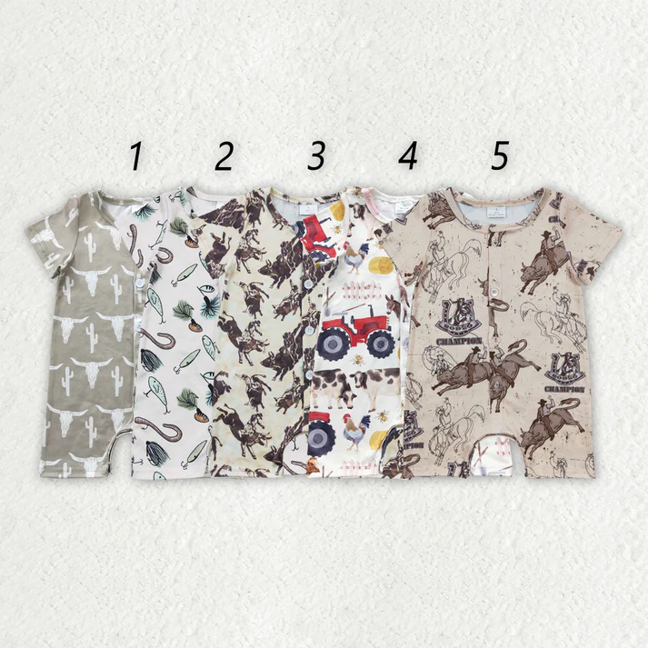 RTS NO MOQ Baby boys clothes Shorts Sleeve Romper Mixed Sizes