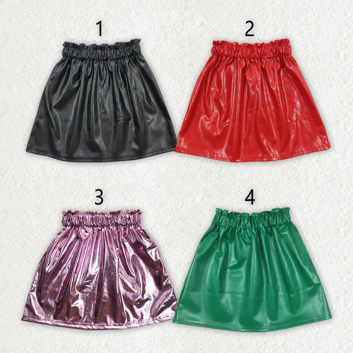 RTS baby girls clothes Leather summer skirts dress