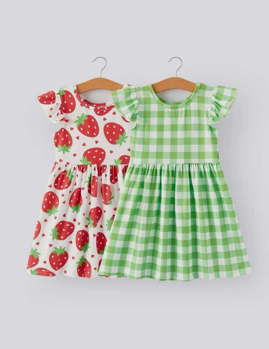 Custom moq 3 eta 7/8week moq 5 eta /4/5week baby girl clothes flying sleeve dress