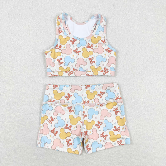 rts no moq GT0515+SS0212 Mickey bow sleeveless top shorts sets