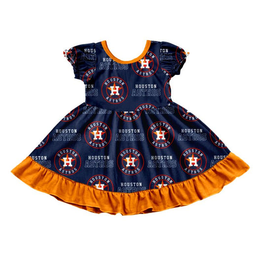 baby girl team orange summer dress