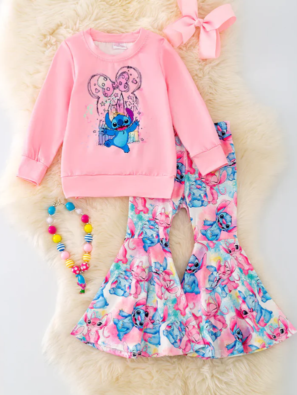 Deadline: February 9th custom no moq Pink Short Sleeve Top Princess Long Sleeve Pants Set