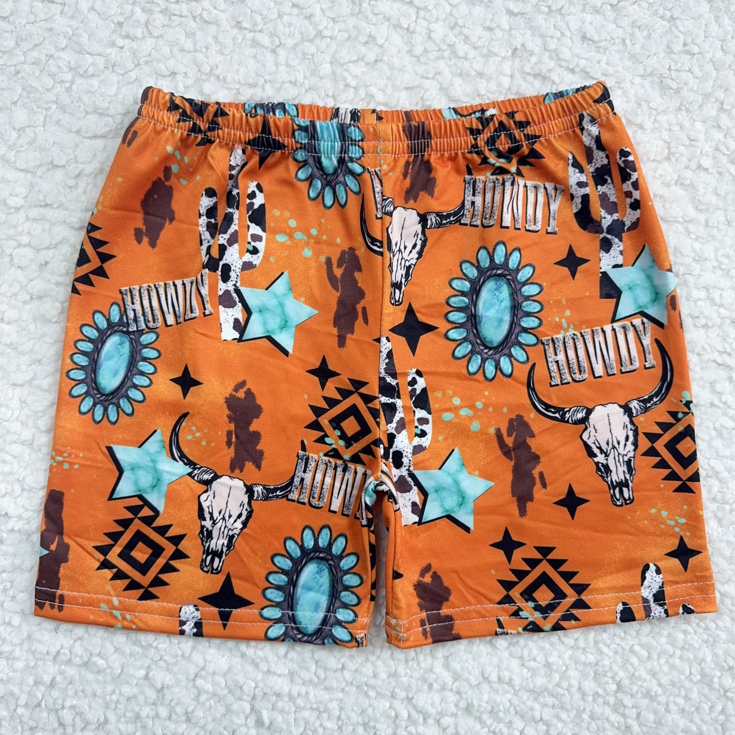 RTS SALES NO MOQ Orange Gem Pentagram Shorts