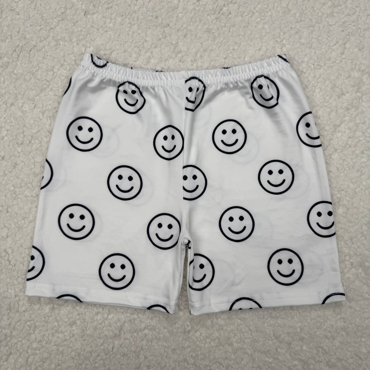 RTS SALES NO MOQ White Smiley Face Boy Shorts