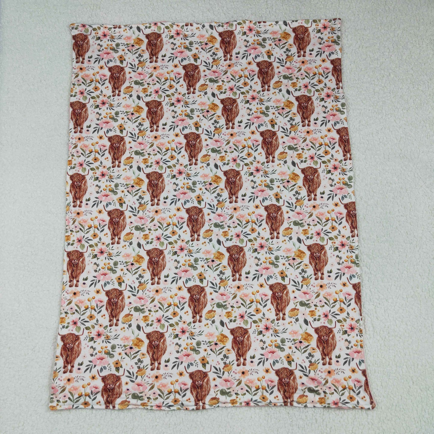 RTS NO MOQ BL0011 Baby Alpine Cow Blanket