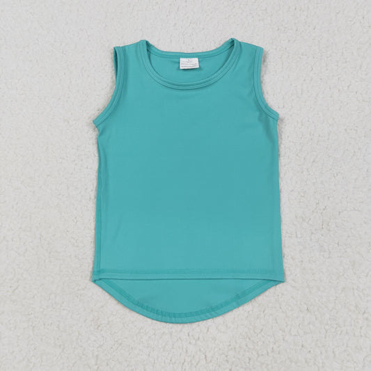 RTS NO MOQ GT1018 Solid mint green sleeveless vest yoga top
