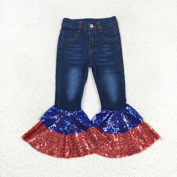 RTS NO MOQ Sibling Baby Girls Clothes Jeans: Flared & Ripped