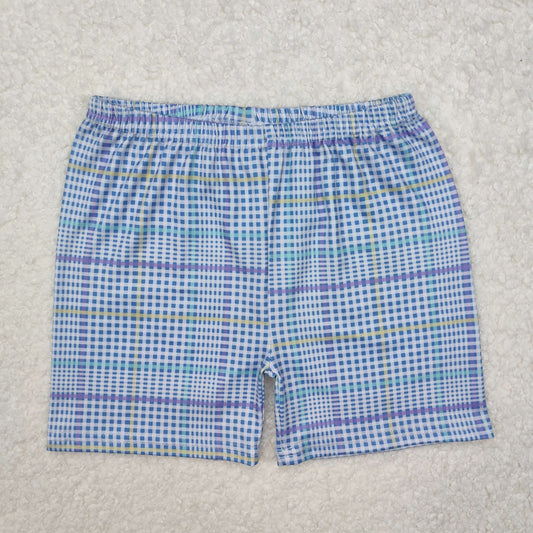 RTS NO MOQ ETA 5/7days Arrived SS0422 Blue green plaid shorts