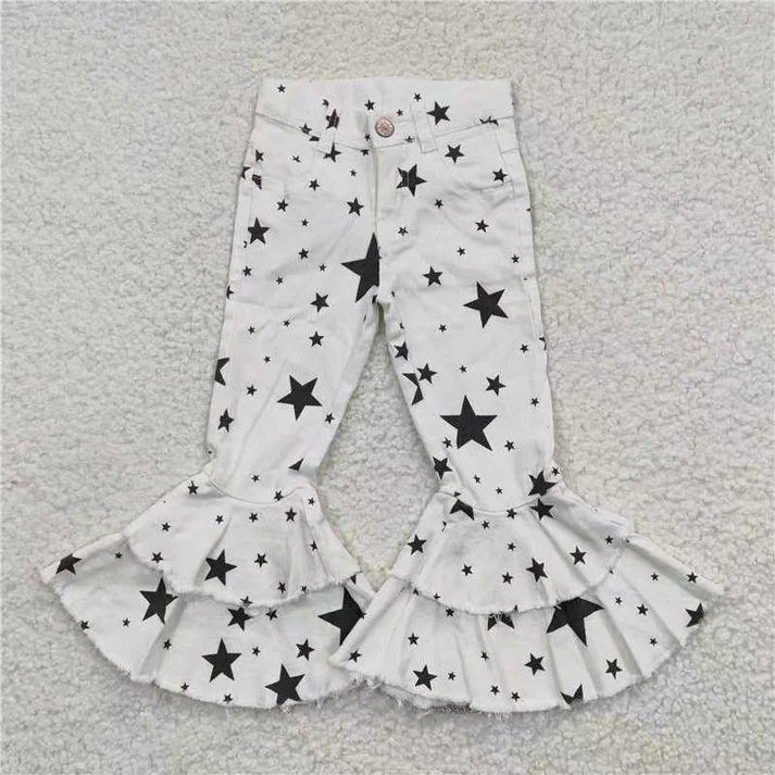 RTS NO MOQ Sibling Baby Girls Clothes Jeans: Flared & Ripped