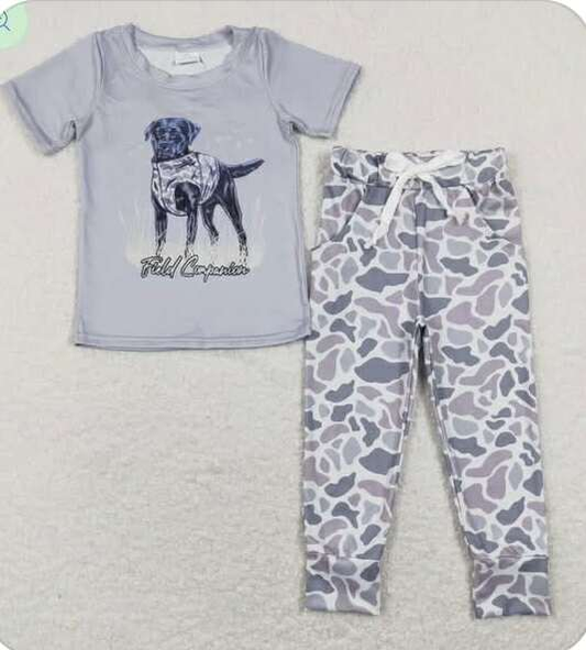 RTS NO MOQ Sibling 	 P0420+BT0463 camo duck boys summer shorts top and pants sets