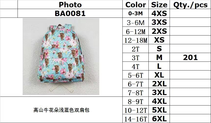 rts no moq BA0081 Alpine Blossom Light Blue Backpack