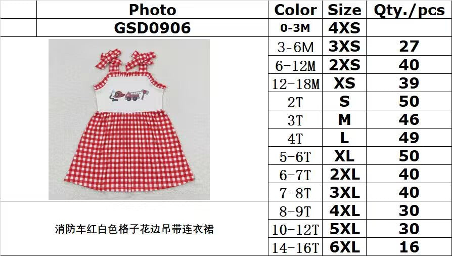 GSD0906 Fire engine red and white plaid lace slip dress