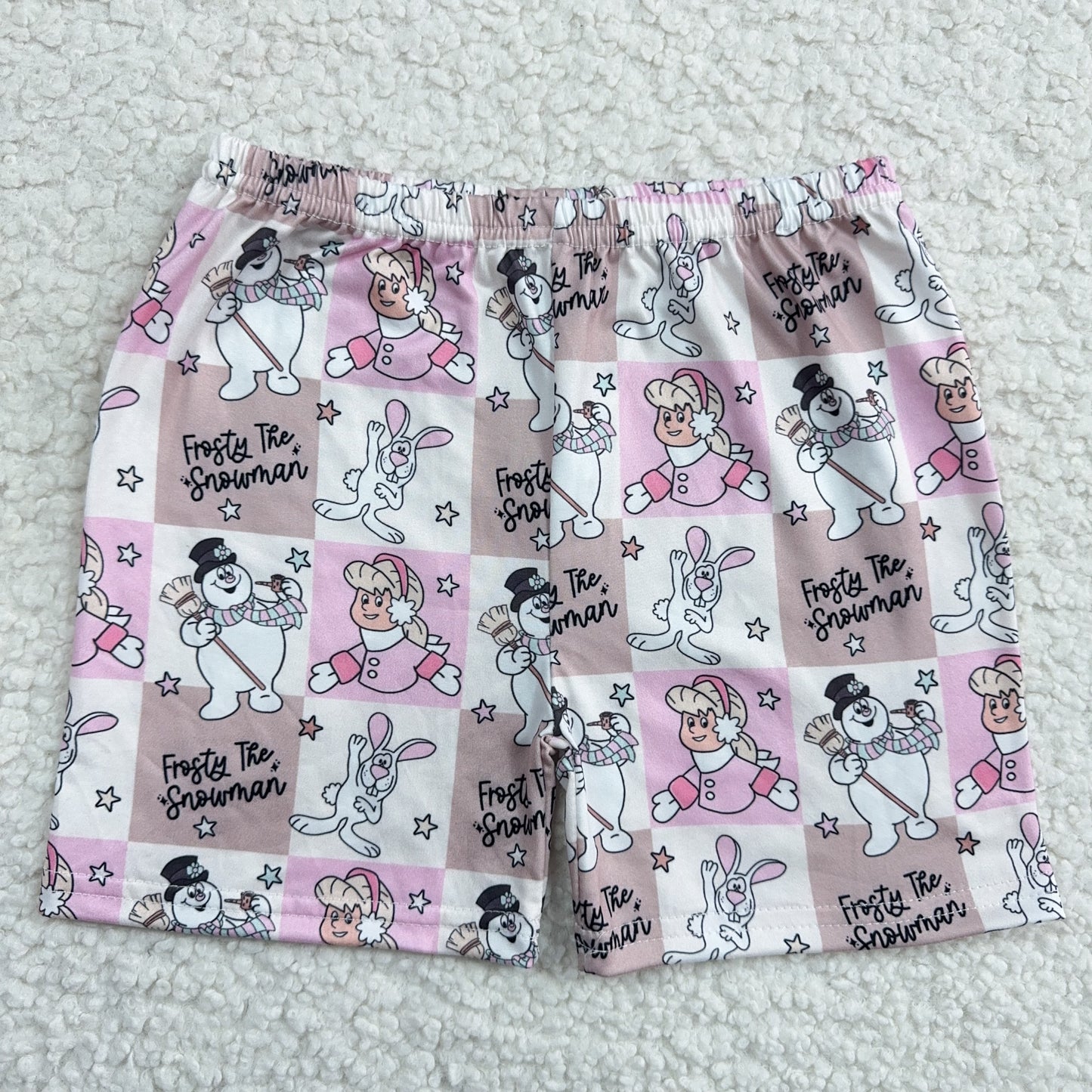 RTS SALES NO MOQ Bunny Girls Pink Plaid Shorts