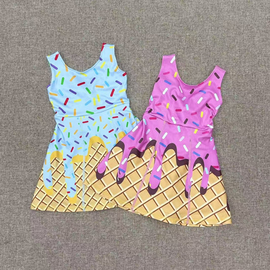 RTS NO MOQ Sibling baby girl clothes yoga team sleeveless dress