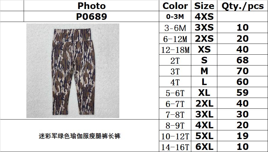 RTS NO MOQ ETA 5/7days Arrived P0689 Camouflage army green yoga suit skinny pants trousers