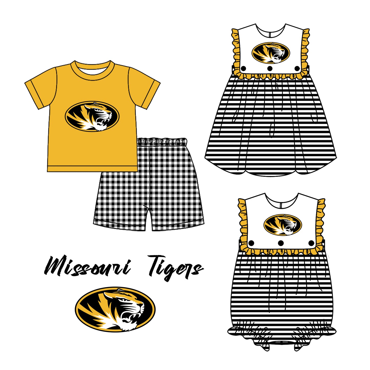 Custom summer teams baby girls clothes sets dress romper